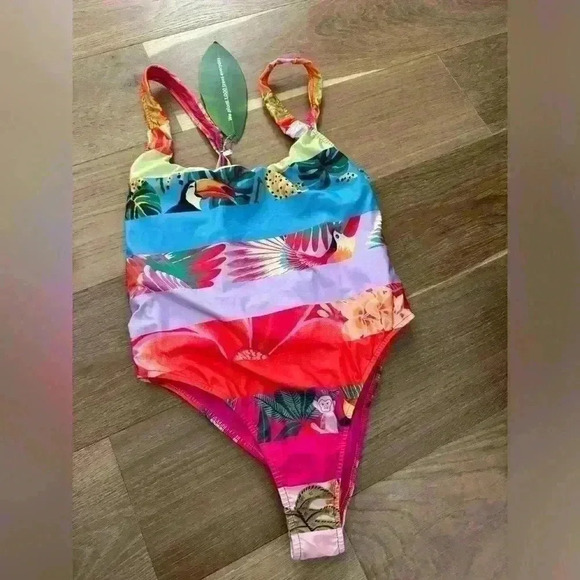 NWT FARM RIO 
Ombre Forest One-Piece swimsuit Sz L - Picture 3 of 7
